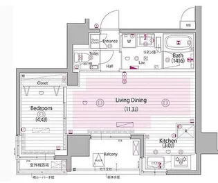 ガーラヴィスタ日本橋浜町【9階】の間取り