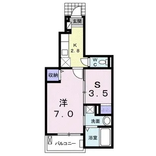 ローズエスポワール【1階】の間取り