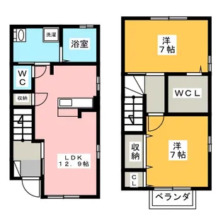愛知県豊橋市花田町字越水【一戸建】の間取り