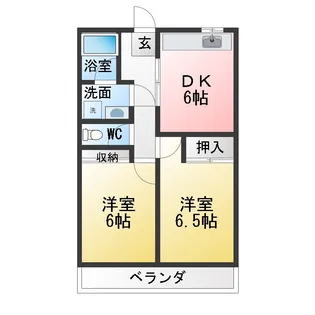 マンションサンリバー【3階】の間取り