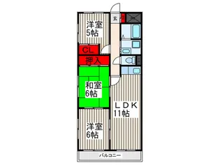 エクシ-ド竹ノ塚【3階】の間取り