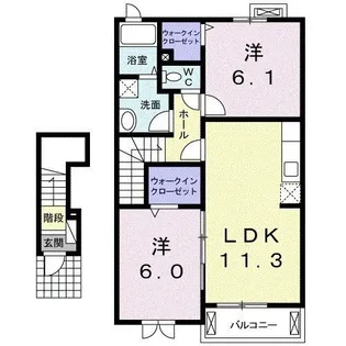 カーサ ディ フラーゴラ II【2階】の間取り