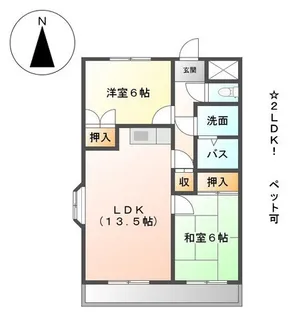 サンセヴィラージュ【1階】の間取り