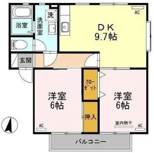 パレス新浜【1階】の間取り