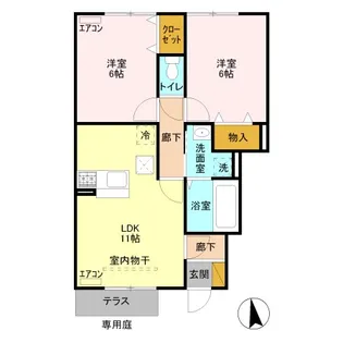 グランシャリオ大胡【1階】の間取り