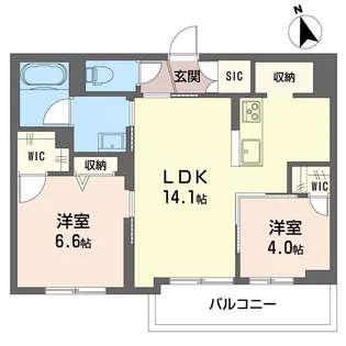 ベルクレール【4階】の間取り