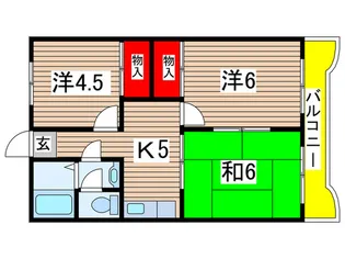 越ゴールデンフラット【2階】の間取り