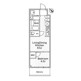 コンフォリア・リヴ巣鴨【9階】の間取り
