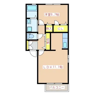 ディアスS A棟【2階】の間取り