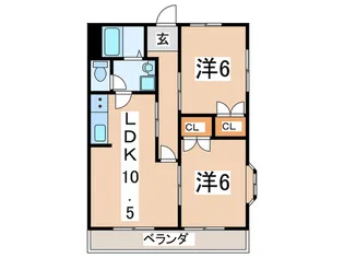 第一光ハイツ桜ヶ丘【2階】の間取り