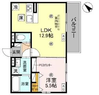 DーROOM平井A棟【2階】の間取り