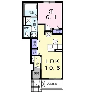 ウイングコートI【1階】の間取り