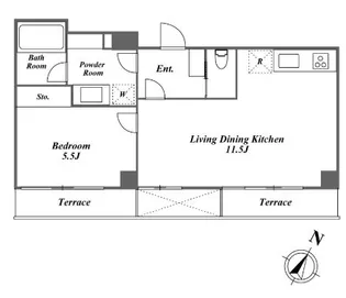 KDXレジデンス赤坂【7階】の間取り