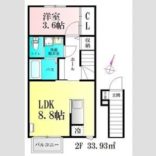 BAUアザヒガ【2階】の間取り