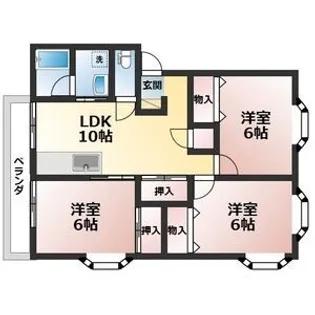 グリーンハイツB【1階】の間取り