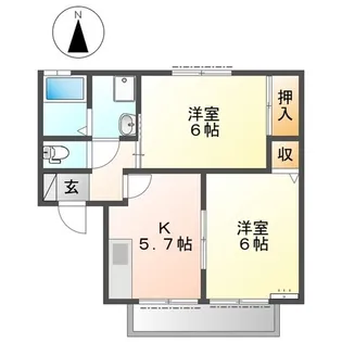 ボヌールA【1階】の間取り