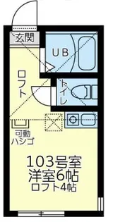ユナイト戸部パリー・クラッド【1階】の間取り