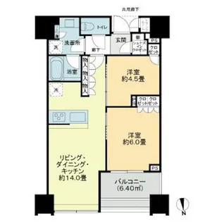 白金ザ・スカイ【11階】の間取り