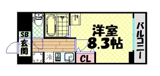 クレストコート難波サウス【9階】の間取り