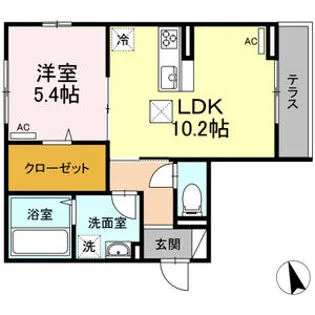 DーROOM白萩町【1階】の間取り
