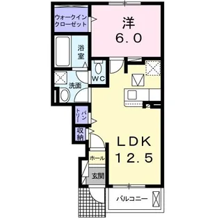 クラール樋之口D【1階】の間取り