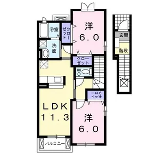 キャッスルウイングI【2階】の間取り