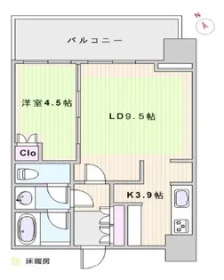 シティタワー新宿【6階】の間取り