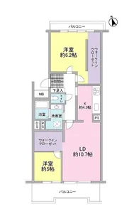 ハイコーポ安東【2階】の間取り