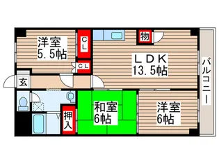 第3プロスペールE【1階】の間取り