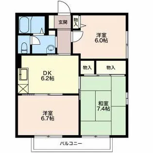 ウインドワードEAST E【2階】の間取り