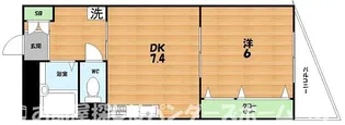 有馬パレス招提【3階】の間取り