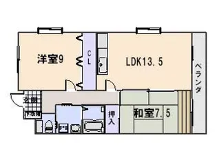 クレセントみささぎ【6階】の間取り