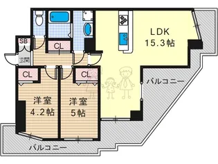ネオコーポ阿倍野【4階】の間取り