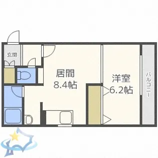 ベルマーレ八軒【4階】の間取り