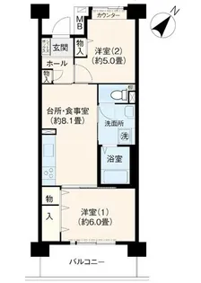 URフレール須磨たかとり【3階】の間取り