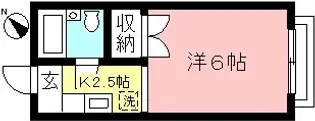 第1ヒカリハイツ【2階】の間取り