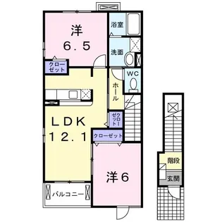 クオリアII【2階】の間取り