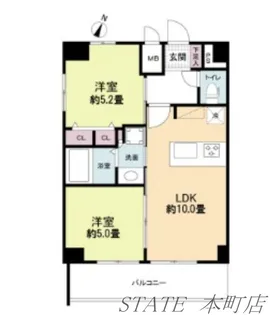 エス・キュート京町堀【14階】の間取り