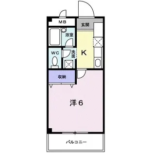 ラカーサ弐番館【1階】の間取り