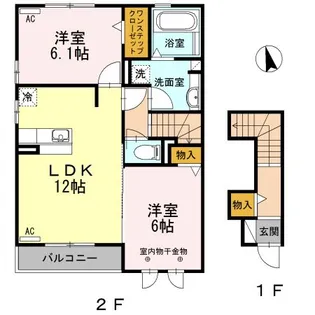 新棒屋第一城北ハイツ【2階】の間取り