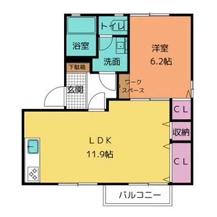 アミール勝川【2階】の間取り