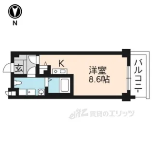 ランブラス衣笠【3階】の間取り