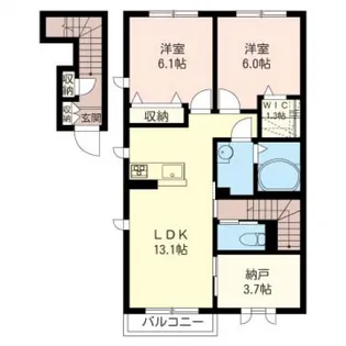 ジュネス大室II【2階】の間取り