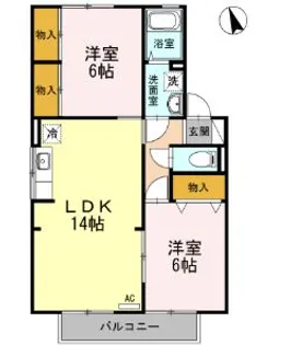高知県南国市大そね甲【アパート】の間取り