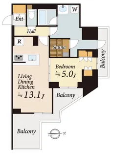 ラグゼナ八王子寺町(プレミア部屋/サウナ付き)【10階】の間取り