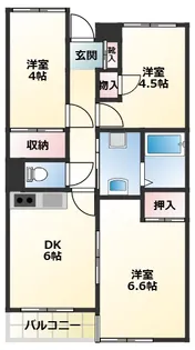 プレステージ府中【4階】の間取り