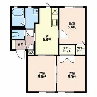 フローラルヒルズA【2階】の間取り