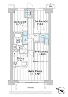 アビティグランデ砧【3階】の間取り