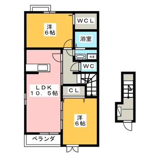2SLDKの間取り画像