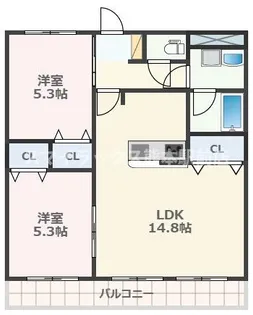 熊本県熊本市中央区本山町【マンション】の間取り